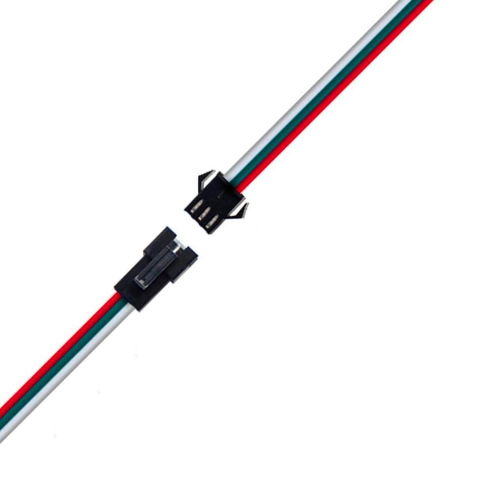 JST SM 3 Pin Lelaki Perempuan LED Wire Harness